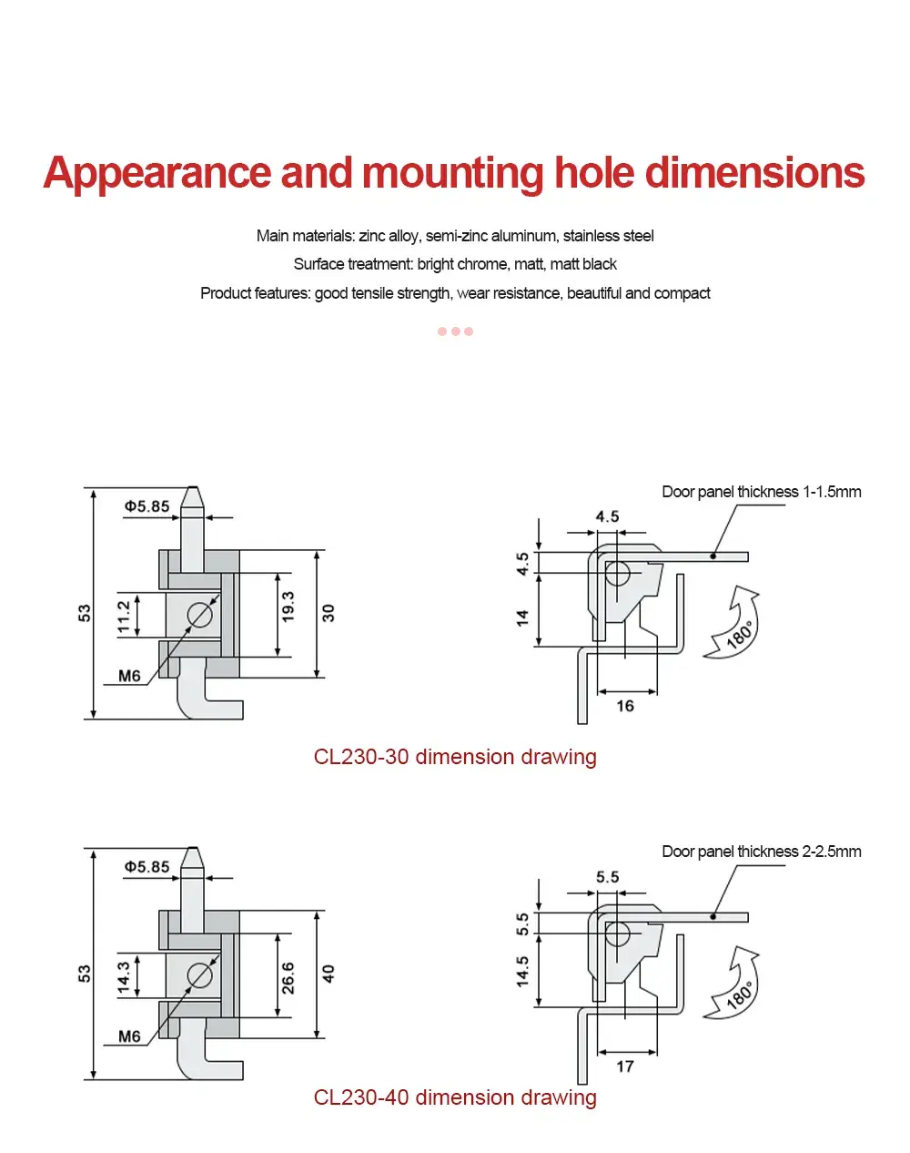 Clip In Pin Electric Cabinet Hinge