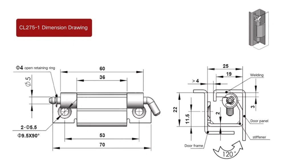 90 Degree Bend Cabinet Hinge